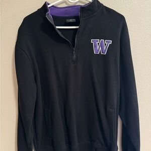 Washington Huskies 
Black and Purple Quarter-Zip Sweatshirt